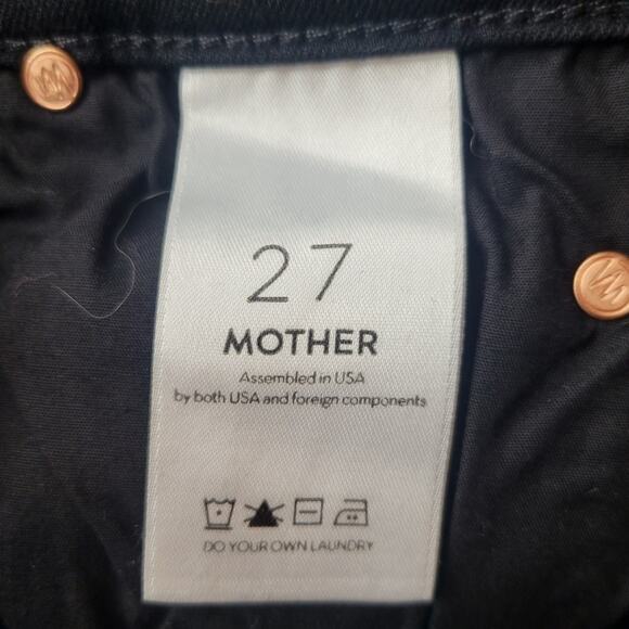 Mother The Rascal Ankle Fray Guilty Flash Black Beaded Jeans Size 27 - Picture 4 of 11